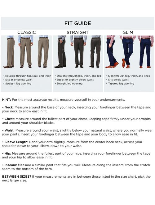 Haggar Men's Stretch Denim Pleat Front Trouser Classic Fit HC00280