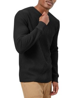 Mens Heavyweight Thermal Shirt Soft Cotton Active Big and Tall Stretchy Waffle Tee