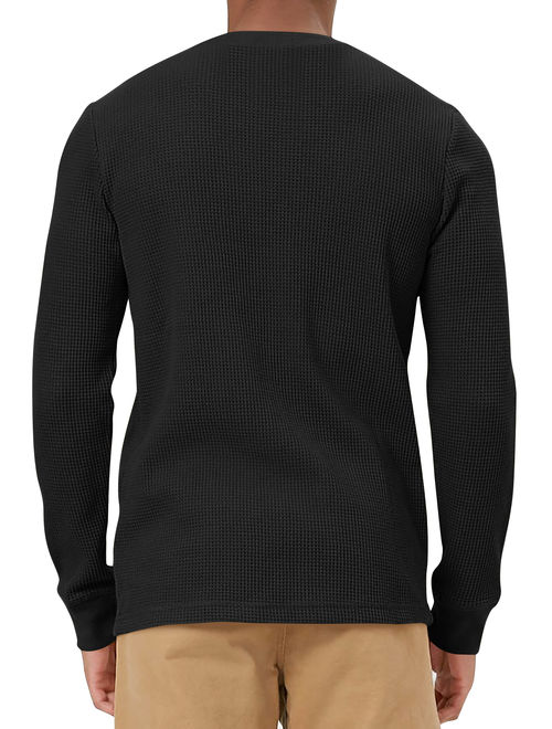 Mens Heavyweight Thermal Shirt Soft Cotton Active Big and Tall Stretchy Waffle Tee