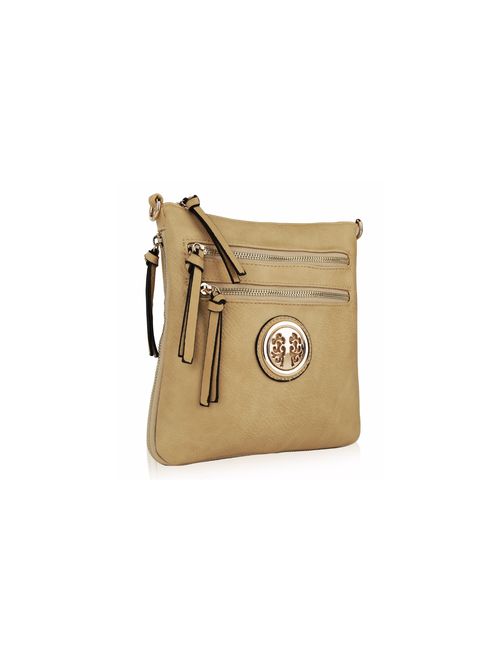 Buy Beatrice M Signature Multi Compartments-Zipper Crossbody Handbag Purse  by Mia K Farrow at