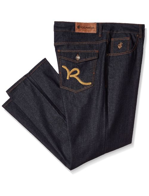 Rocawear Men's Big and Tall R Script Flap Jean