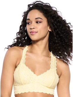 Jezebel by Felina Lace Bralette Wire Free Unpadded T-Back Support Bra