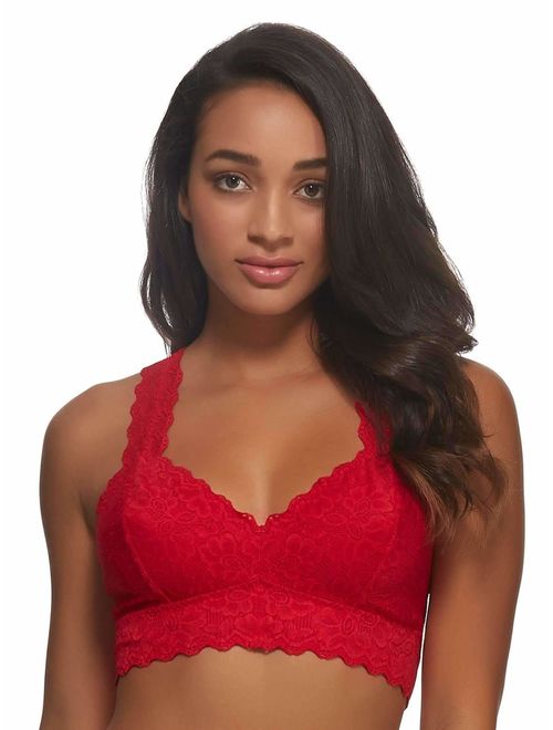 Jezebel by Felina Lace Bralette Wire Free Unpadded T-Back Support Bra