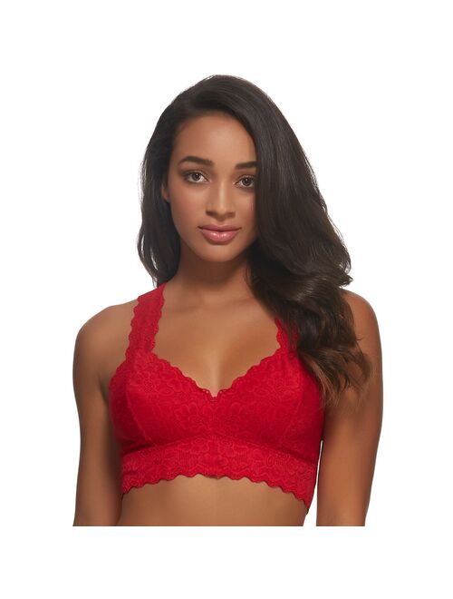 Jezebel by Felina Lace Bralette Wire Free Unpadded T-Back Support Bra