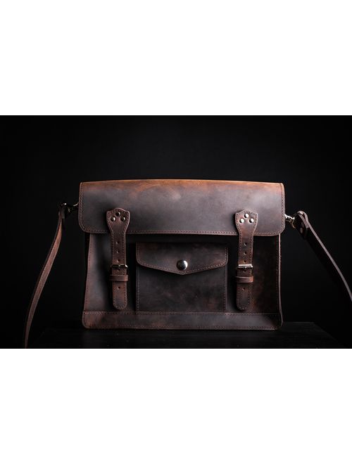 Leather purse leather satchel in dark brown color satchel bag messenger bag shoulder bag crossbody bag womens satchel purse leather bag