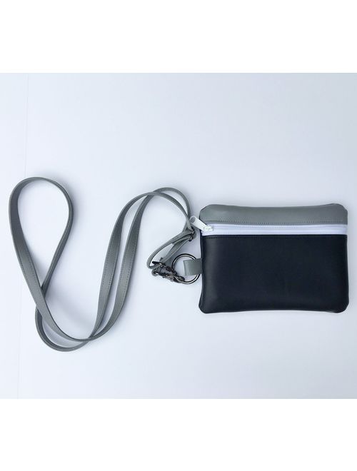 Small crossbody bag in color block style. Design your own small faux leather handbag. Phone pouch, accessory purse.