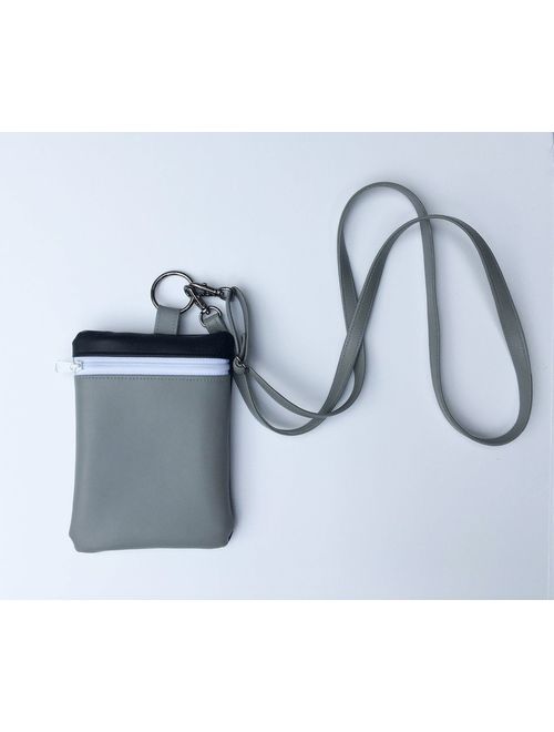 Small crossbody bag in color block style. Design your own small faux leather handbag. Phone pouch, accessory purse.