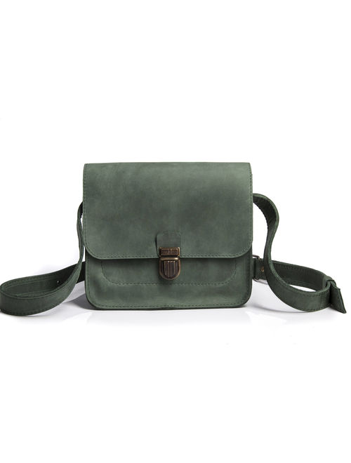 Avia Green Crossbody Bag | Handmade Small Cross Body Bag | Monogram Crossbody | Leather Crossbody Bag | Womens crossbody Bag