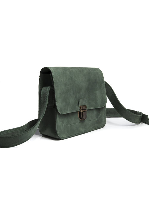 Avia Green Crossbody Bag | Handmade Small Cross Body Bag | Monogram Crossbody | Leather Crossbody Bag | Womens crossbody Bag