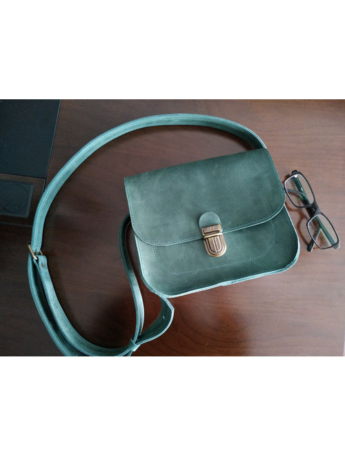 Avia Green Crossbody Bag | Handmade Small Cross Body Bag | Monogram Crossbody | Leather Crossbody Bag | Womens crossbody Bag