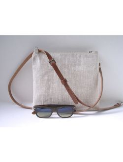 CrossBody Bag, Simple CrossBody Purse, Linen Crossbody bag