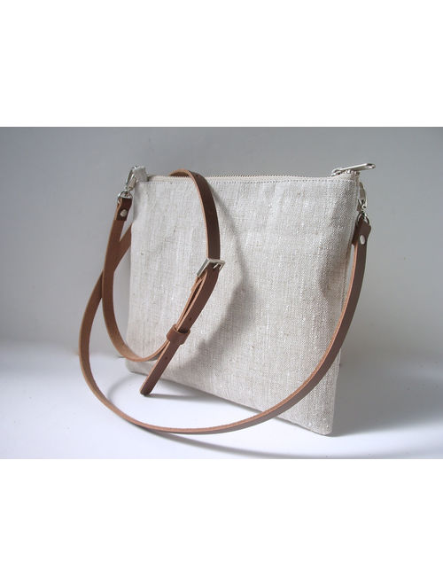 CrossBody Bag, Simple CrossBody Purse, Linen Crossbody bag