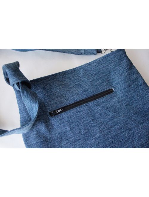 Blue jean bag Denim handbag Shoulder straps bag Denim fashion handbag Crossbody bag Gift for wife Navy blue bag for Women handbag jeans