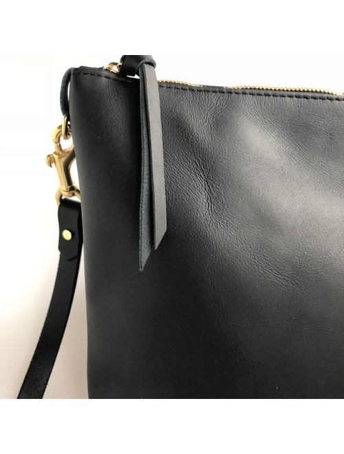 Black Leather Crossbody Bag // Monogrammed Leather Bag // Hobo Bag // Leather bag