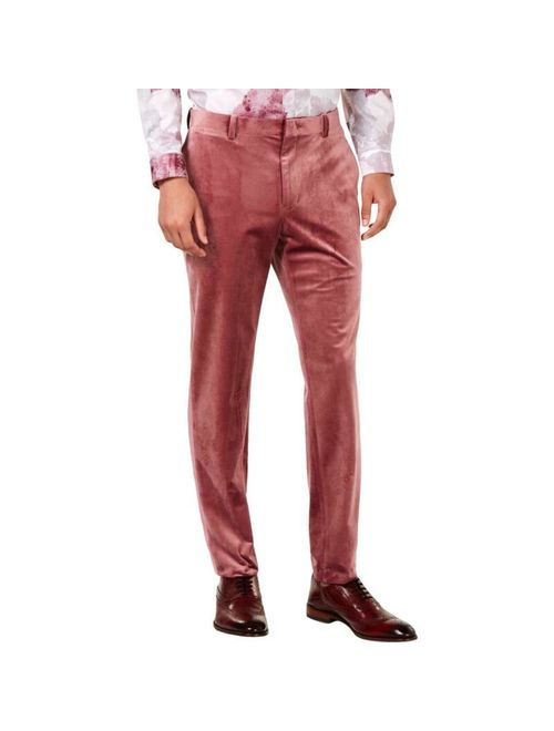 INC Mens Pink Velvet Slim Fit Night Out Dress Pants 36/32 BHFO 7345