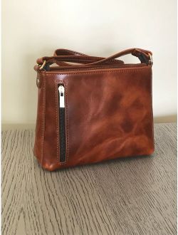 Unique Wax Leather Crossbody Bag, Crossbody Purse, Gift for Her, Women's Crossbody Bag, Everyday Purse, Anniversary Gift, Messenger Bag