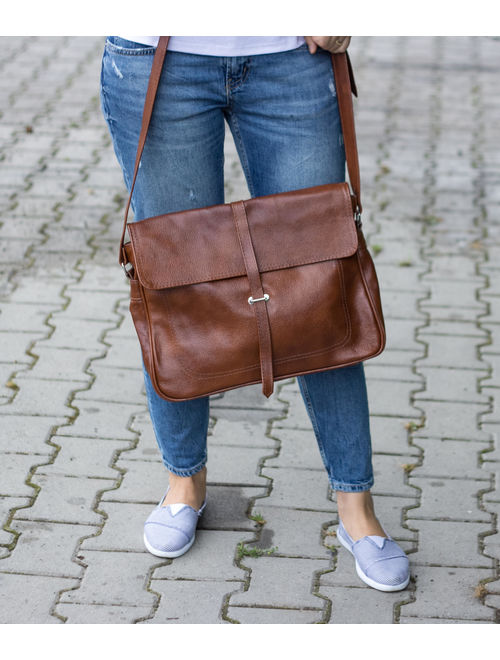 Leather Briefcase Bag, Laptop Leather Bag, Shoulder Bag, Crossbody Leather Bag, Leather Messenger Bag, Leather Satchel, Brown Messenger Bag