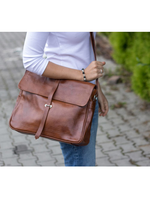 Leather Briefcase Bag, Laptop Leather Bag, Shoulder Bag, Crossbody Leather Bag, Leather Messenger Bag, Leather Satchel, Brown Messenger Bag