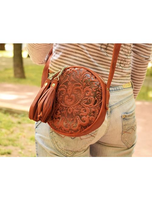 leather round bag,circular leather purse women,small crossbody bag,handmade circle bag,round leather bag,leather handbag,green leather purse