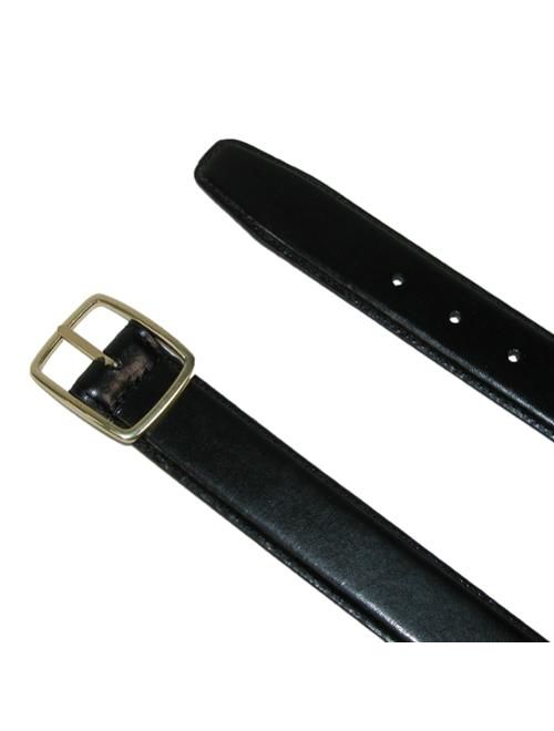 Mens Big and Tall Leather Gold Buckle Center Bar Reversible Belt