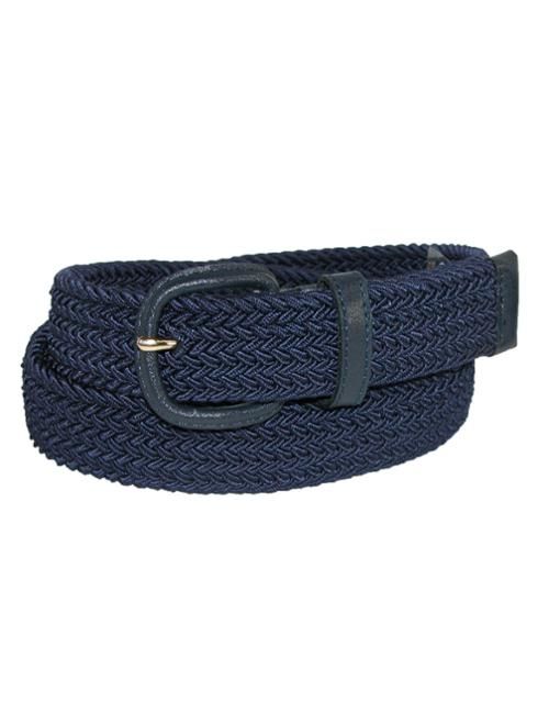 Size 58/60 Mens Elastic Stretch Belt with End Tabs (Big and Tall Available), Navy