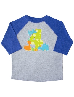 Dinosaur party-Fourth Birthday Toddler T-Shirt