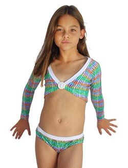  Haitryli Kids Girls 3 Pieces Swimsuit Sleeveless