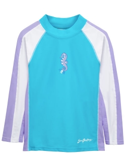 SunBusters Girls L/S Rash Guard(UPF 50+), Buttercup, 6/12 mos