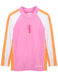 SunBusters Girls L/S Rash Guard(UPF 50+), Buttercup, 6/12 mos