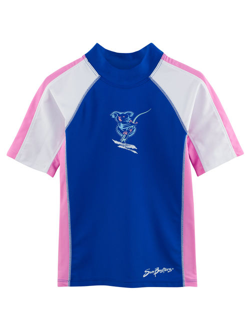 SunBusters Girls S/S Rash Guard(UPF 50+), Mimosa, 12/18 mos