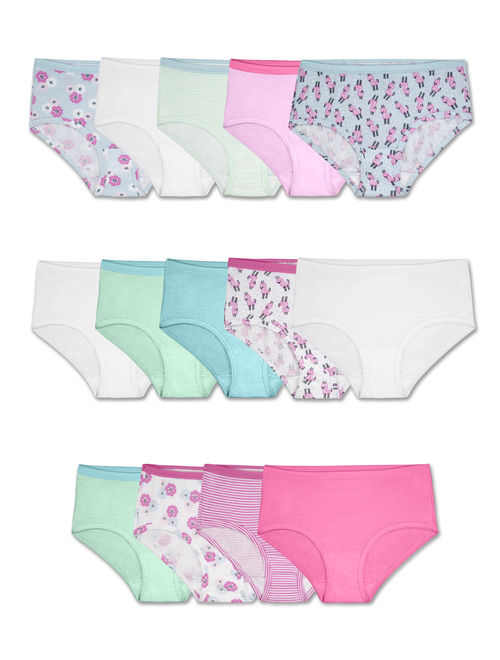 Fruit of the Loom Underwear Assorted Cotton Brief Panties, 14 Pack (Little Girls & Big Girls)