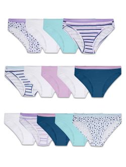 Girls' Underwear, 14 Pack Assorted Cotton Bikini Panties (Little Girl & Big Girl)