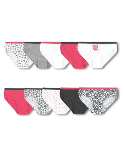 Girls' Tagless Hipster Underwear, 10 Pack Panties (Little Girls & Big Girls)