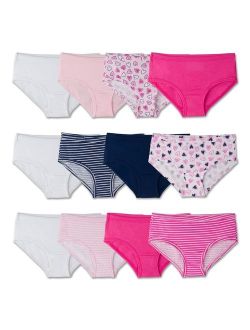 Underwear Assorted Cotton Hipster Panties, 12 Pack (Little Girls & Big Girls)