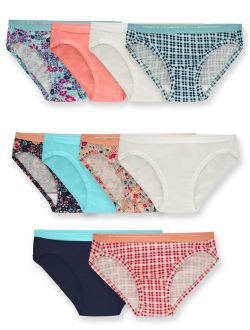 Assorted Cotton Bikini Underwear Panties, (Little Girls & Big Girls) 10 Pack