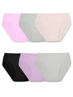 Fruit of the Loom Underwear Assorted Cotton Bikini Panties, 6 Pack (Little  Girls & Big Girls) 