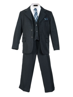 Avery Hill Boys Pinstripe Suit Set with Matching Tie