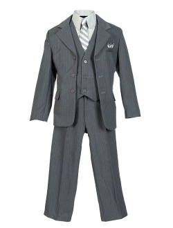 Avery Hill Boys Pinstripe Suit Set with Matching Tie