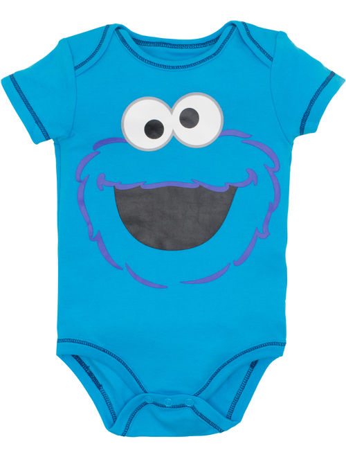 Sesame Street Baby Boy Girl 5 Pack Bodysuits - Elmo, Cookie Monster, Oscar and Big Bird (6-9 Months)