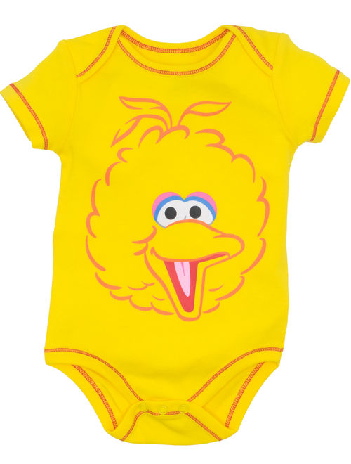 Sesame Street Baby Boy Girl 5 Pack Bodysuits - Elmo, Cookie Monster, Oscar and Big Bird (6-9 Months)