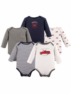 Boy Long Sleeve Bodysuits, 5-pack