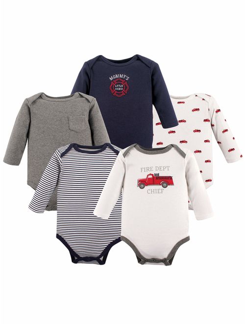 Hudson Boy Long Sleeve Bodysuits, 5-pack