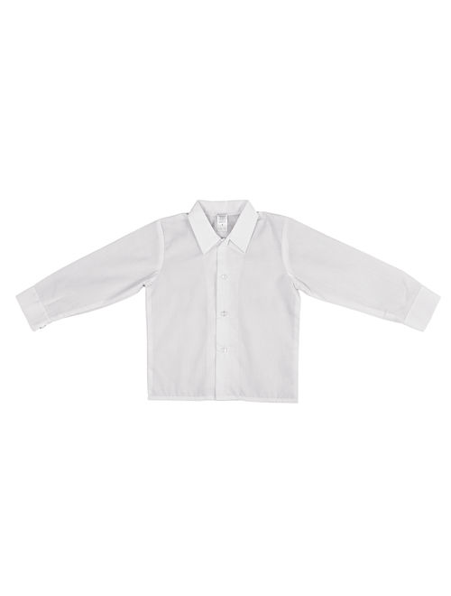 Avery Hill Baby Boys Infant Toddler Long Sleeved Simple Dress Shirt in Ivory or White