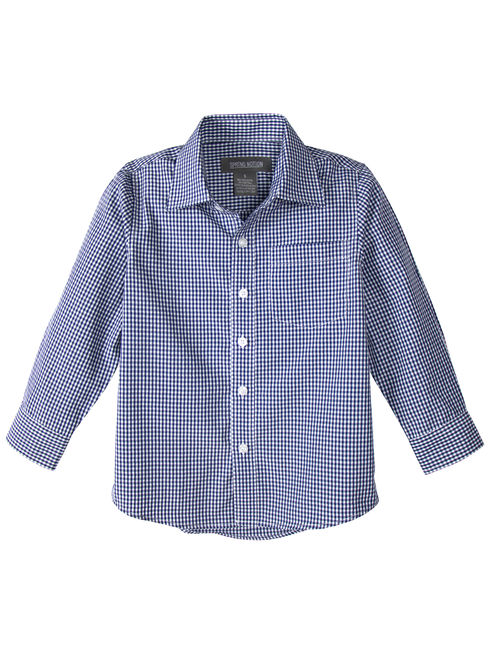 Spring Notion Boys' Long Sleeve Checkers Gingham Shirt