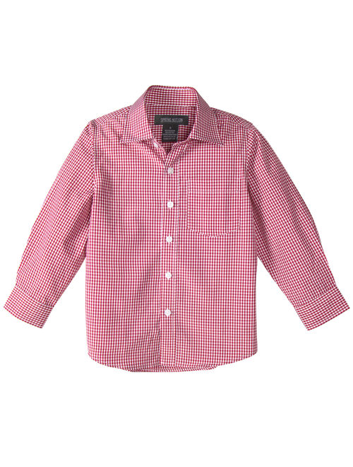 Spring Notion Boys' Long Sleeve Checkers Gingham Shirt