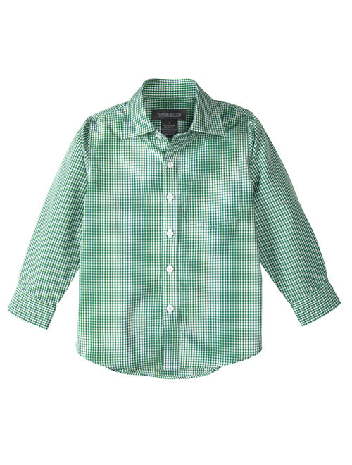 Spring Notion Boys' Long Sleeve Checkers Gingham Shirt