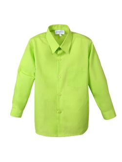 Boy's Cotton Blend Long Sleeve Dress Shirt