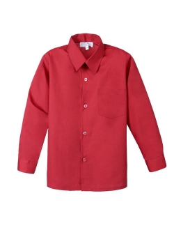 Boy's Cotton Blend Long Sleeve Dress Shirt