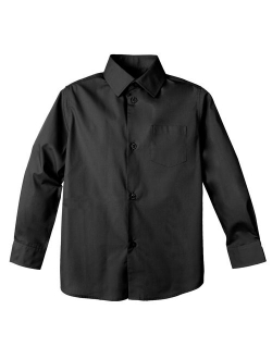 Boy's Cotton Blend Long Sleeve Dress Shirt