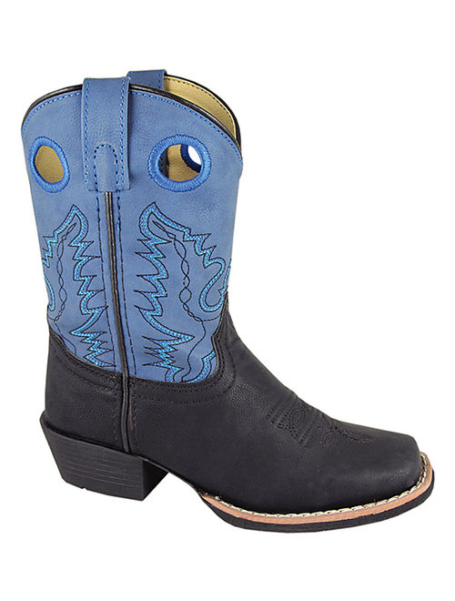 Smoky Mountain Children Boys Black/Blue Monterey Western Cowboy Boots